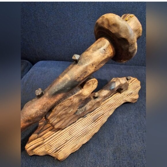 Vintage Rustic Wood Wall Sconce Candle Holder Made In Spain - Picture 5 of 6